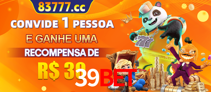 Banner institucional da 39bet sobre parceria de marcas e criação de uma marca de excelência, apresentando os mascotes de jogos populares como o Fortune Tiger.